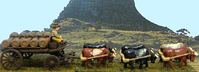 African Colonial Wagon w/Oxen